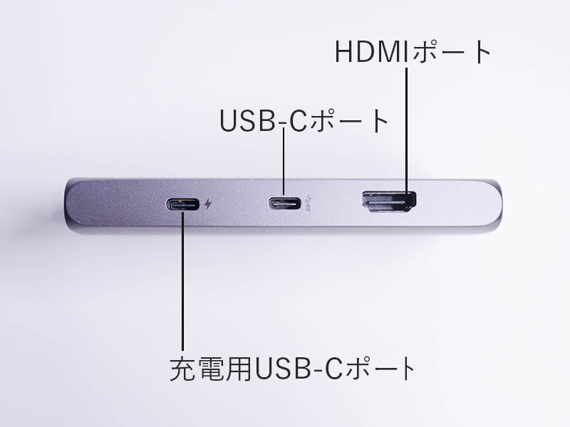 Satechi On-The-Go マルチ USB-Cハブ 9-in-1のポートの説明画像